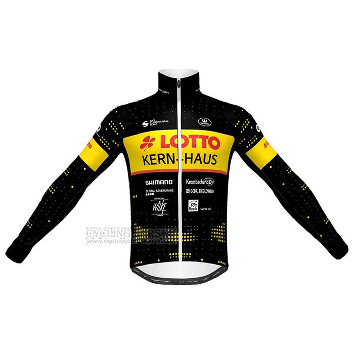 2023 Cycling Jersey Lotto-kern Haus Black Yellow Long Sleeve And Bib Short